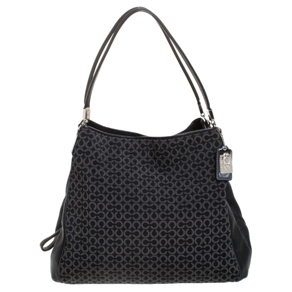 Coach Fabric and Leather Madison Needlepoint Hobo